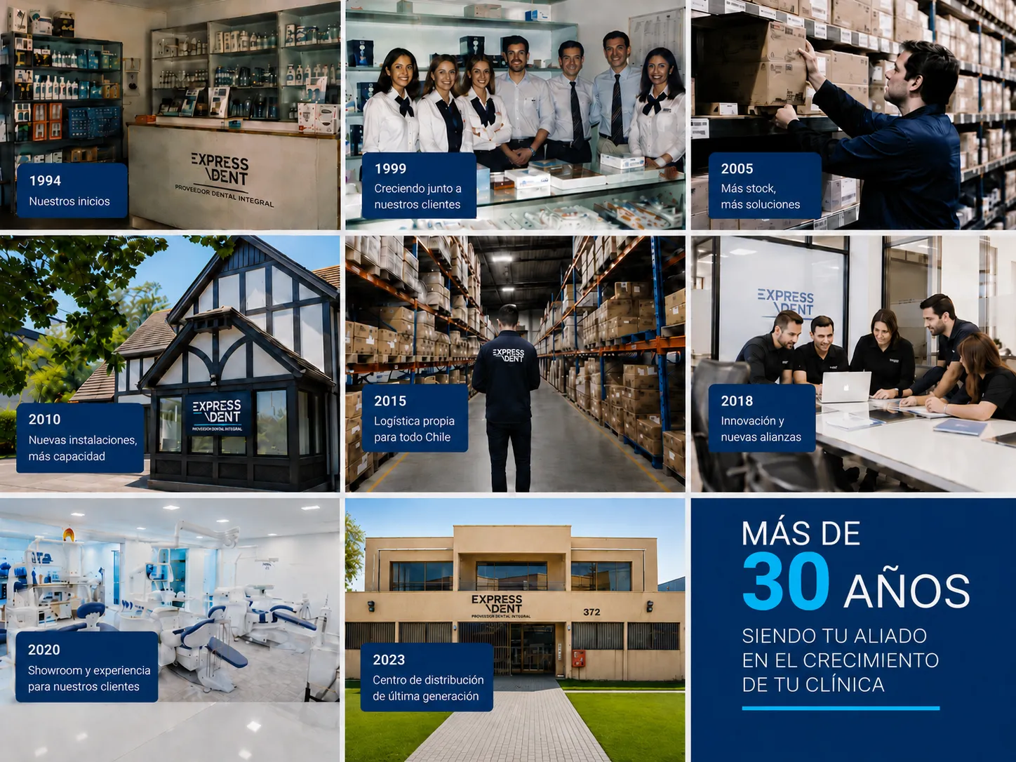 Equipo ExpressDent — más de 30 años en la odontología chilena